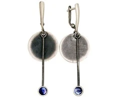 Sidabriniai auskarai anglišku užsegimu, Metalas: Sidabras, Praba: 925°, Akmuo: Perlamutras - 7.4 g. - 61 mm.