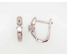 Sidabriniai auskarai anglišku užsegimu, Metalas: Sidabras, Praba: 925°, Akmuo: Cirkonai - 2.5 g. - 16 mm.