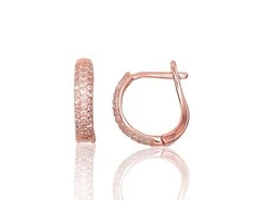 Sidabriniai auskarai anglišku užsegimu, Metalas: Sidabras, Praba: 925°, Akmuo: Cirkonai - 2.1 g. - 14 mm.