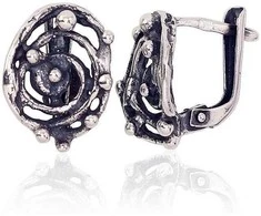 Sidabriniai auskarai anglišku užsegimu, Metalas: Sidabras, Praba: 925°, - 3.4 g. - 15 mm.