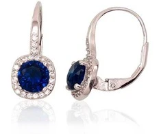 Sidabriniai auskarai anglišku užsegimu, Metalas: Sidabras, Praba: 925°, Akmuo: Cirkonai - 2.4 g. - 18 mm.