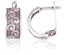 Sidabriniai auskarai anglišku užsegimu, Metalas: Sidabras, Praba: 925°, - 13 mm. - 4 g.