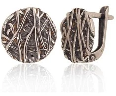 Sidabriniai auskarai anglišku užsegimu, Metalas: Sidabras, Praba: 925°, - 3.5 g. - 14 mm.