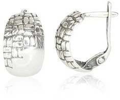 Sidabriniai auskarai anglišku užsegimu, Metalas: Sidabras, Praba: 925°, - 3.9 g. - 17 mm.