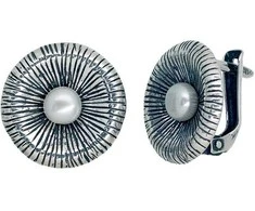 Sidabriniai auskarai anglišku užsegimu, Metalas: Sidabras, Praba: 925°, Akmuo: Perlai - 4.9 g. - 16 mm.