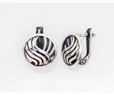 Sidabriniai auskarai anglišku užsegimu, Metalas: Sidabras, Praba: 925°, - 3.2 g. - 14 mm.