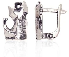 Sidabriniai auskarai anglišku užsegimu, Metalas: Sidabras, Praba: 925°, - 3 g. - 15 mm.