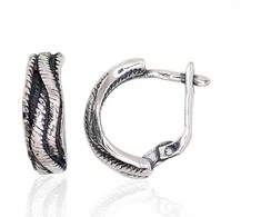 Sidabriniai auskarai anglišku užsegimu, Metalas: Sidabras, Praba: 925°, - 18 mm. - 5.1 g.