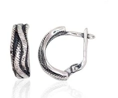 Sidabriniai auskarai anglišku užsegimu, Metalas: Sidabras, Praba: 925°, - 5 g. - 18 mm.