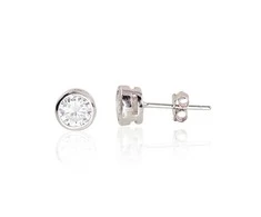 Sidabriniai auskarai Vinukai, Praba: 925°, - 1.3 g. - 6 mm.