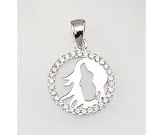 Sidabrinis pakabukas Zodiakas. Metalas: Sidabras. Praba: 925°. Akmuo: Cirkonai - 24 mm. - 2.8 g.