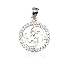 Sidabrinis pakabukas Zodiakas. . Praba: 925°. Akmuo: Cirkonai - 2.5 g. - 24 mm.