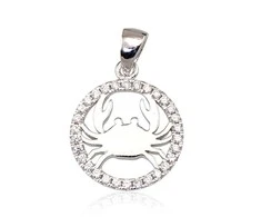 Sidabrinis pakabukas Zodiakas. . Praba: 925°. Akmuo: Cirkonai - 2.6 g. - 24 mm.