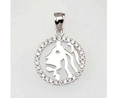 Sidabrinis pakabukas Zodiakas. Metalas: Sidabras. Praba: 925°. Akmuo: Cirkonai - 2.7 g. - 24 mm.