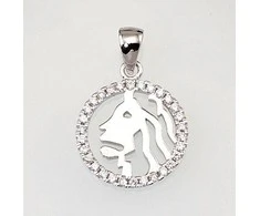Sidabrinis pakabukas Zodiakas. Metalas: Sidabras. Praba: 925°. Akmuo: Cirkonai - 2.7 g. - 24 mm.