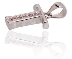 Sidabrinis Pakabukas - Vardo Raidė. Metalas: Sidabras. Praba: 925°. Akmuo: Cirkonai - 1.2 g. - 19 mm.