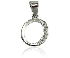 Sidabrinis Pakabukas - Vardo Raidė. Metalas: Sidabras. Praba: 925°. Akmuo: Cirkonai - 1.7 g. - 22 mm.