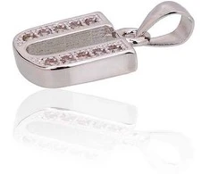 Sidabrinis Pakabukas - Vardo Raidė. Metalas: Sidabras. Praba: 925°. Akmuo: Cirkonai - 1.8 g. - 19 mm.