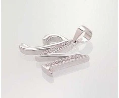 Sidabrinis Pakabukas - Vardo Raidė. Metalas: Sidabras. Praba: 925°. Akmuo: Cirkonai - 2.2 g. - 22 mm.