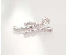 Sidabrinis Pakabukas - Vardo Raidė. Metalas: Sidabras. Praba: 925°. Akmuo: Cirkonai - 2.4 g. - 22 mm.