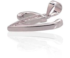 Sidabrinis Pakabukas - Vardo Raidė. Metalas: Sidabras. Praba: 925°. Akmuo: Cirkonai - 1.5 g. - 20 mm.