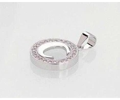 Sidabrinis Pakabukas - Vardo Raidė. Metalas: Sidabras. Praba: 925°. Akmuo: Cirkonai - 1.8 g. - 21 mm.