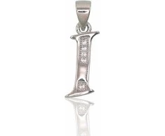 Sidabrinis Pakabukas - Vardo Raidė. Metalas: Sidabras. Praba: 925°. Akmuo: Cirkonai - 1 g. - 21 mm.