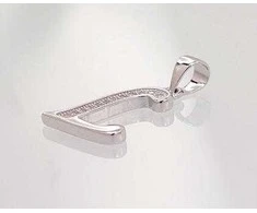 Sidabrinis Pakabukas - Vardo Raidė. Metalas: Sidabras. Praba: 925°. Akmuo: Cirkonai - 1.3 g. - 22 mm.