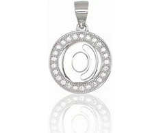 Sidabrinis Pakabukas - Vardo Raidė. Metalas: Sidabras. Praba: 925°. Akmuo: Cirkonai - 1.9 g. - 21 mm.