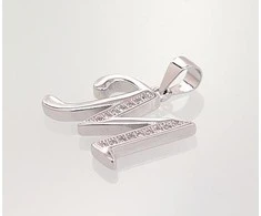 Sidabrinis Pakabukas - Vardo Raidė. Metalas: Sidabras. Praba: 925°. Akmuo: Cirkonai - 2.2 g. - 22 mm.