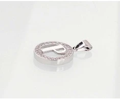 Sidabrinis Pakabukas - Vardo Raidė. Metalas: Sidabras. Praba: 925°. Akmuo: Cirkonai - 2 g. - 21 mm.