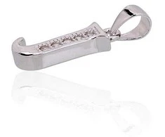 Sidabrinis Pakabukas - Vardo Raidė. Metalas: Sidabras. Praba: 925°. Akmuo: Cirkonai - 1.2 g. - 21 mm.