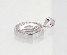 Sidabrinis Pakabukas - Vardo Raidė. Metalas: Sidabras. Praba: 925°. Akmuo: Cirkonai - 1.8 g. - 21 mm.