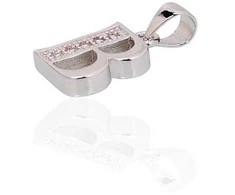 Sidabrinis Pakabukas - Vardo Raidė. Metalas: Sidabras. Praba: 925°. Akmuo: Cirkonai - 1.7 g. - 19 mm.