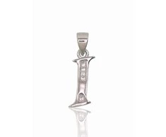 Sidabrinis Pakabukas - Vardo Raidė. Metalas: Sidabras. Praba: 925°. Akmuo: Cirkonai - 0.9 g. - 21 mm.