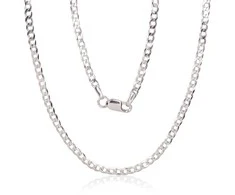 Sidabrinė grandinėlė Curb 2.5 mm , briaunų apdirbimas deimantu - 2.5 mm. - 50 - 5.8 g.