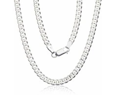 Sidabrinė grandinėlė Curb 4 mm - 4 mm. - 50 - 22 g.