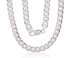 Sidabrinė grandinėlė Curb 7 mm - 7 mm. - 55 - 60.4 g.