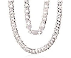 Sidabrinė grandinėlė Double rombo 6 mm , briaunų apdirbimas deimantu - 6 mm. - 50 - 30 g.