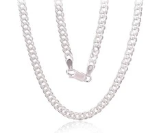 Sidabrinė grandinėlė Rombo 5.5 mm , briaunų apdirbimas deimantu - 50 - 5.5 mm. - 21.2 g.