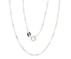 Sidabrinė grandinėlė Singapore 1,5 mm , briaunų apdirbimas deimantu - 1.4 g. - 38 - 1,5 mm.