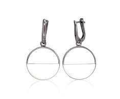 Sidabriniai auskarai anglišku užsegimu, Metalas: Sidabras, Praba: 925°, - 4.5 g. - 38 mm.