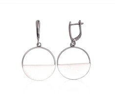 Sidabriniai auskarai anglišku užsegimu, Metalas: Sidabras, Praba: 925°, - 5.3 g. - 45 mm.