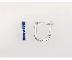 Sidabriniai auskarai anglišku užsegimu, Metalas: Sidabras, Praba: 925°, Akmuo: Cirkonai - 1 g. - 10 mm.