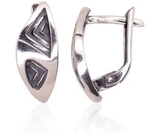 Sidabriniai auskarai anglišku užsegimu, Metalas: Sidabras, Praba: 925°, - 3.1 g. - 18 mm.
