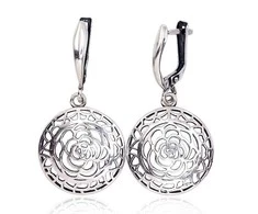 Sidabriniai auskarai anglišku užsegimu, Metalas: Sidabras, Praba: 925°, - 4.9 g. - 40 mm.