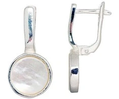 Sidabriniai auskarai anglišku užsegimu, Metalas: Sidabras, Praba: 925°, - 5.7 g. - 24 mm.