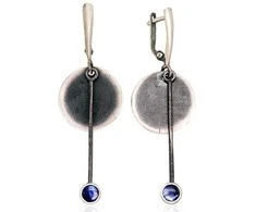 Sidabriniai auskarai anglišku užsegimu, Metalas: Sidabras, Praba: 925°, Akmuo: Perlamutras - 7.4 g. - 61 mm.