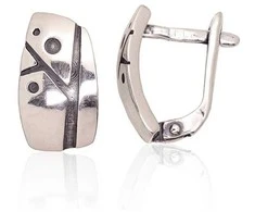 Sidabriniai auskarai anglišku užsegimu, Metalas: Sidabras, Praba: 925°, - 3 g. - 14 mm.