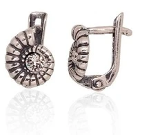 Sidabriniai auskarai anglišku užsegimu, Metalas: Sidabras, Praba: 925°, Akmuo: Cirkonai - 1.7 g. - 11 mm.
